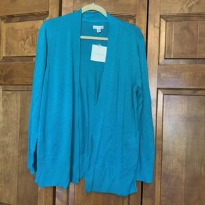 Croft and Barrow Teal Open Classic Cardigan XLarge